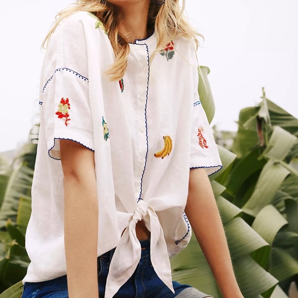 Anthropologie Fruit Embroidered Top - Picture 3 of 11
